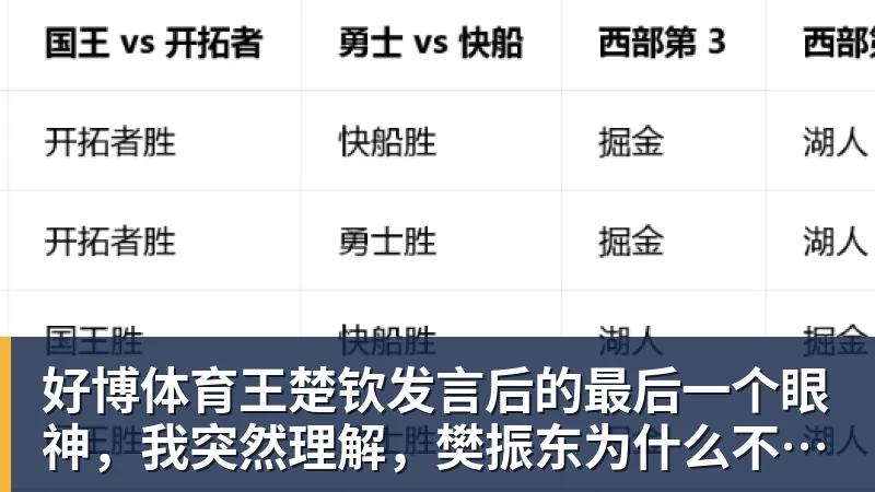 好博体育王楚钦发言后的最后一个眼神，我突然理解，樊振东为什么不回来了